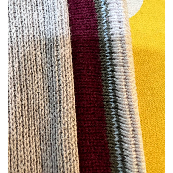 Joe Boxer Burgundy and Tan Color Block Zip Front Cardigan / Shacket Size XL - Picture 5 of 10